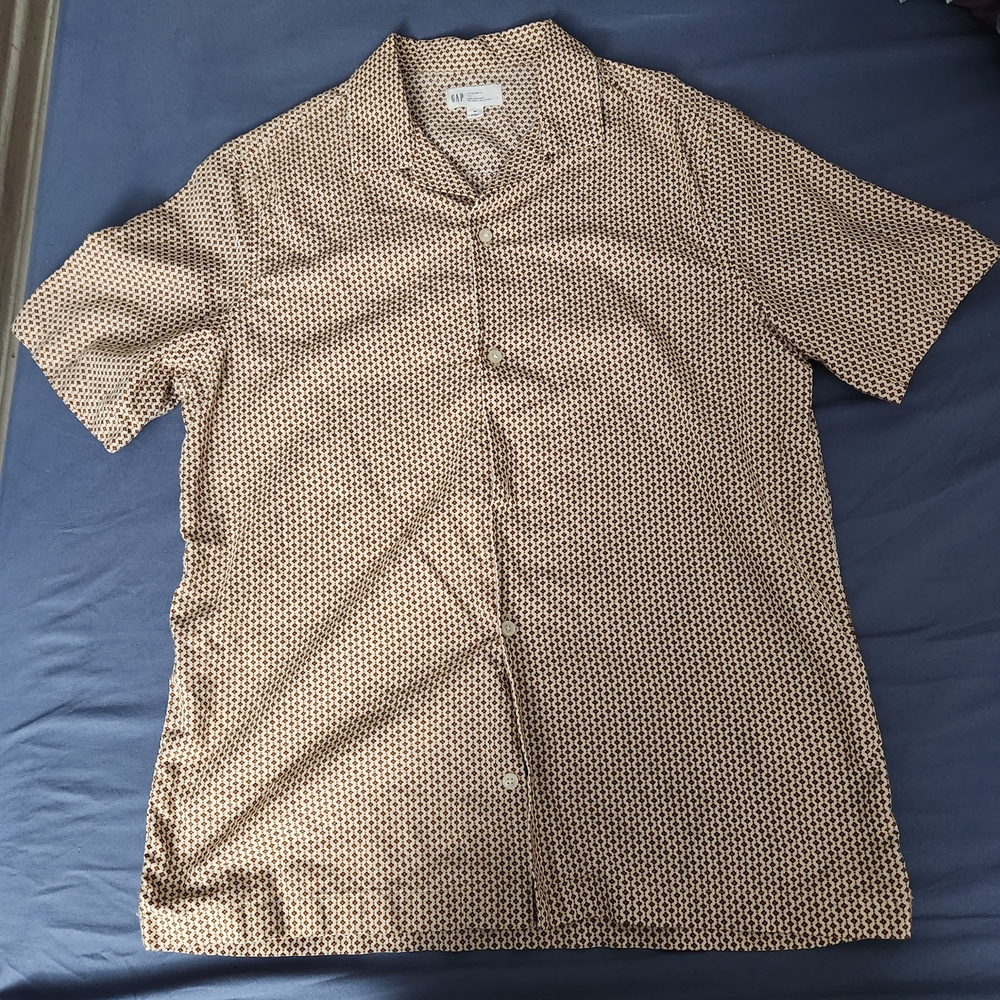 Men's Beige Patterned Shirt